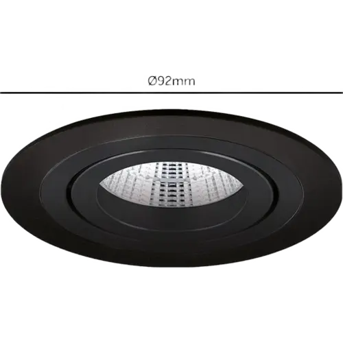 Yphix 50114475 Inbouwspot GU10 Modena rond zwart kantelbaar met betonveer exclusief lichtbron