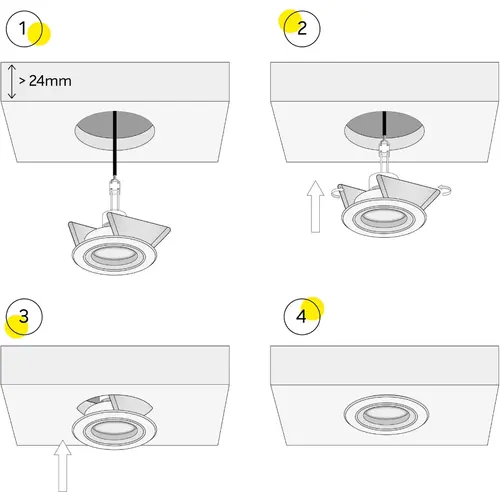 Yphix 50114475 Inbouwspot GU10 Modena rond zwart kantelbaar met betonveer exclusief lichtbron