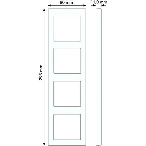 Busch-Jaeger 1724-183K afdekraam 4-voudig Future Linear aluzilver
