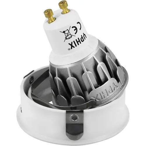Yphix 50117222 Inbouwspot GU10 Torino dubbel wit kantelbaar met klemveren exclusief lichtbron