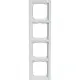 Busch-Jaeger 1724-184 NSK afdekraam 4-voudig verticaal met tekstvenster Future Linear studiowit glans
