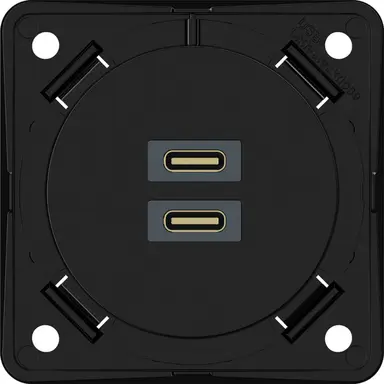 Berker 926302505 Integro Flow USB-lader met 2x USB-C antraciet