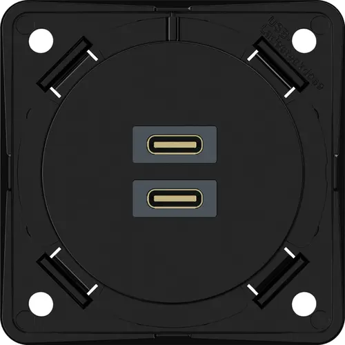 Berker 926302505 Integro Flow USB-lader met 2x USB-C antraciet