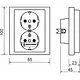 Busch-Jaeger 202 EUJB-81 wandcontactdoos 2-voudig randaarde kindveilig voor enkele inbouwdoos met klauwbevestiging Future Linear antraciet glans