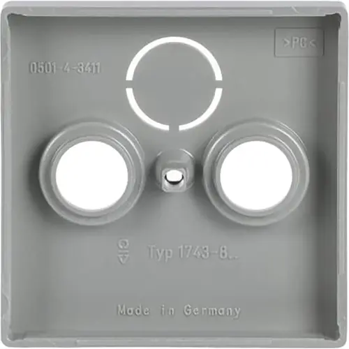 Busch-Jaeger 1743-83 centraalplaat antenne/COAX wandcontactdoos Future Linear aluzilver mat