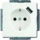 Busch-Jaeger 20 EUCBUSB-884 wandcontactdoos randaarde kindveilig met USB-voeding Future Linear studiowit mat OP=OP