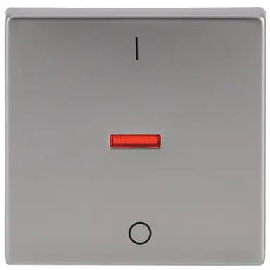 Busch-Jaeger 1788-866 schakelwip met rood controlevenster en opdruk 0–1 Pure Stainless Steel
