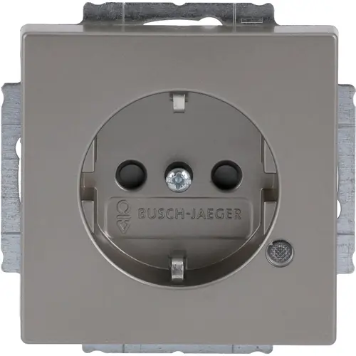 Busch-Jaeger 20 EUCBL-866 wandcontactdoos randaarde Safety+ met LED-controleverlichting Pure Stainless Steel