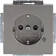 Busch-Jaeger 20 EUCBL-866 wandcontactdoos randaarde Safety+ met LED-controleverlichting Pure Stainless Steel