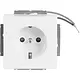 Busch-Jaeger 20 EUCBLI-84 wandcontactdoos randaarde Safety+ met LED-oriëntatieverlichting Future Linear studiowit glans