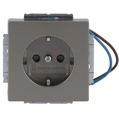 Busch-Jaeger 20 EUCBLI-866 wandcontactdoos randaarde Safety+ met LED-oriëntatieverlichting Pure Stainless Steel