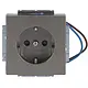 Busch-Jaeger 20 EUCBLI-866 wandcontactdoos randaarde Safety+ met LED-oriëntatieverlichting Pure Stainless Steel
