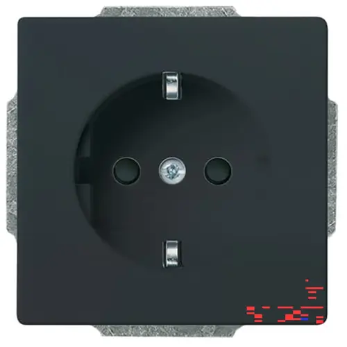 Busch-Jaeger 20 EUCBLI-81 wandcontactdoos randaarde Safety+ met LED-oriëntatieverlichting Future Linear antraciet glans