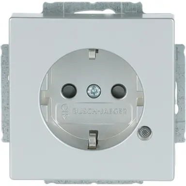 Busch-Jaeger 20 EUCBL-83 wandcontactdoos randaarde Safety+ met LED-controleverlichting Future Linear aluzilver