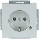 Busch-Jaeger 20 EUCBL-83 wandcontactdoos randaarde Safety+ met LED-controleverlichting Future Linear aluzilver