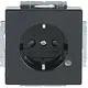 Busch-Jaeger 20 EUCBL-81 wandcontactdoos randaarde Safety+ met LED-controleverlichting Future Linear antraciet glans
