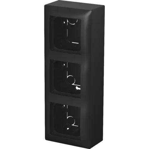 Busch-Jaeger 1713-915 opbouwbak 3-voudig inclusief afdekraam Balance SI zwart mat