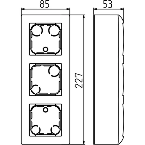 Busch-Jaeger 1713-915 opbouwbak 3-voudig inclusief afdekraam Balance SI zwart mat