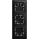 Busch-Jaeger 1713-915 opbouwbak 3-voudig inclusief afdekraam Balance SI zwart mat