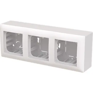 Busch-Jaeger 1713-914 opbouwbak 3-voudig inclusief afdekraam Balance SI wit glans