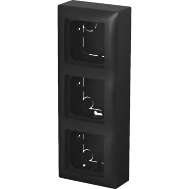 Busch-Jaeger 1713 F-915 vlakke opbouwbak 3-voudig inclusief afdekraam Balance SI zwart mat