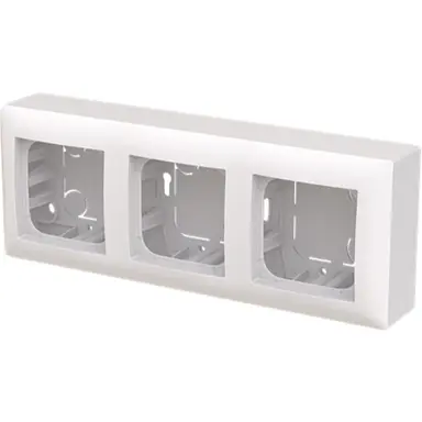 Busch-Jaeger 1713 F-914 vlakke opbouwbak 3-voudig inclusief afdekraam Balance SI wit glans