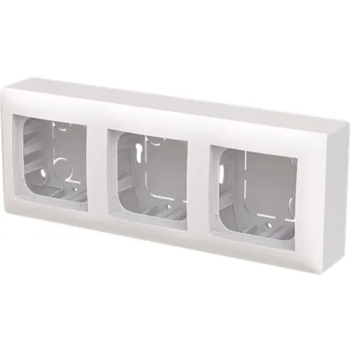 Busch-Jaeger 1713 F-914 vlakke opbouwbak 3-voudig inclusief afdekraam Balance SI wit glans