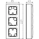 Busch-Jaeger 1713 F-914 vlakke opbouwbak 3-voudig inclusief afdekraam Balance SI wit glans