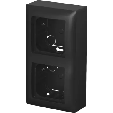 Busch-Jaeger 1712 F-915 vlakke opbouwbak 2-voudig inclusief afdekraam Balance SI zwart mat