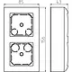 Busch-Jaeger 1712 F-915 vlakke opbouwbak 2-voudig inclusief afdekraam Balance SI zwart mat
