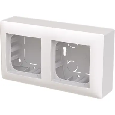 Busch-Jaeger 1712 F-914 vlakke opbouwbak 2-voudig inclusief afdekraam Balance SI wit glans