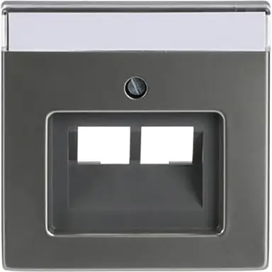 Busch-Jaeger 1803-02-866 centraalplaat RJ45 wandcontactdoos 2-voudig Pure Stainless Steel