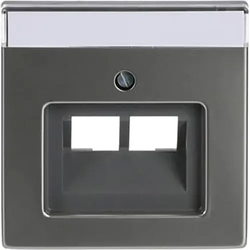 Busch-Jaeger 1803-02-866 centraalplaat RJ45 wandcontactdoos 2-voudig Pure Stainless Steel