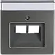 Busch-Jaeger 1803-02-866 centraalplaat RJ45 wandcontactdoos 2-voudig Pure Stainless Steel