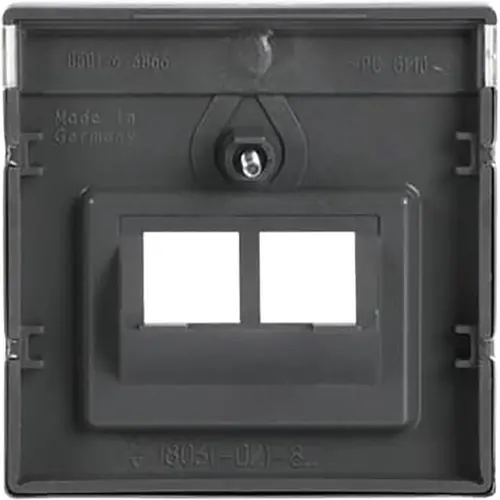 Busch-Jaeger 1803-02-866 centraalplaat RJ45 wandcontactdoos 2-voudig Pure Stainless Steel