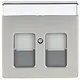 Busch-Jaeger 1800-866 centraalplaat modular jack 2-voudig Pure Stainless Steel