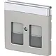 Busch-Jaeger 1800-866 centraalplaat modular jack 2-voudig Pure Stainless Steel