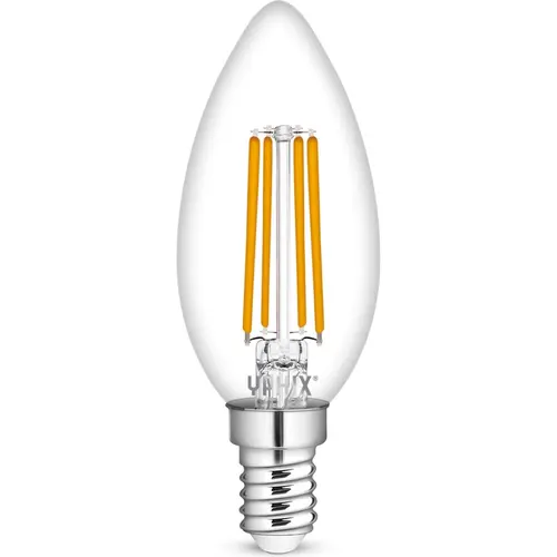 Yphix 50510602 LED-filamentlamp E14 kaars B35 4-5W 470lm 28mA 112lm/W 35x98mm dimbaar helder