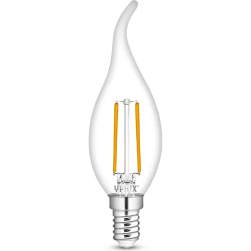 Yphix 50510611 LED-lamp filament E14 kaars BA35 2-3W 245lm 35x120mm 27mA 98lm/W 2700K helder