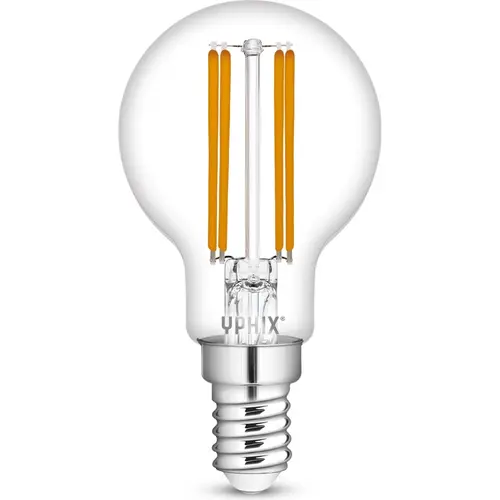 Yphix 50510612 LED-filamentlamp E14 bol A-type 4-5W 470lm 31mA 104lm/W 45x85mm dimbaar helder