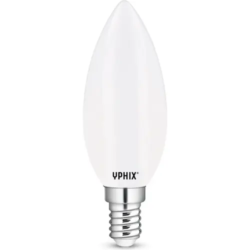 Yphix 50510613 LED-filamentlamp E14 kaars B35 4-5W 470lm 28mA 112lm/W 35x98mm dimbaar opaal