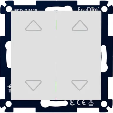 EcoDim ECO-DIM.19 duo-tastdimmer LED 2x 0-200W incl. witte en zwarte knop RCL