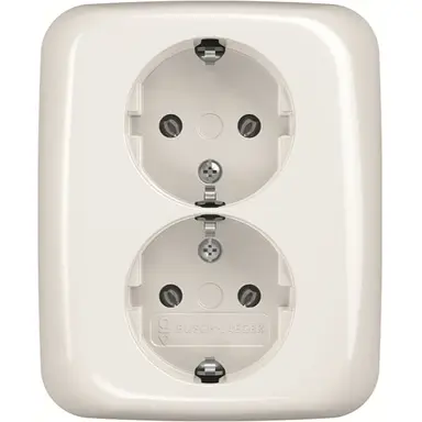 Busch-Jaeger 202 EUJR-214 wandcontactdoos 2-voudig randaarde voor enkele inbouwdoos Reflex SI