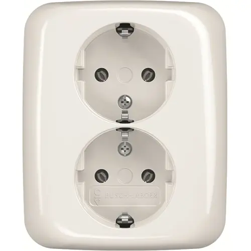 Busch-Jaeger 202 EUJR-214 wandcontactdoos 2-voudig randaarde voor enkele inbouwdoos Reflex SI