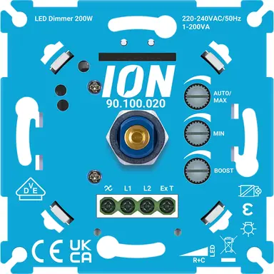 ION 90.100.020 universele LED-dimmer 0,3-200 watt RC met boostfunctie