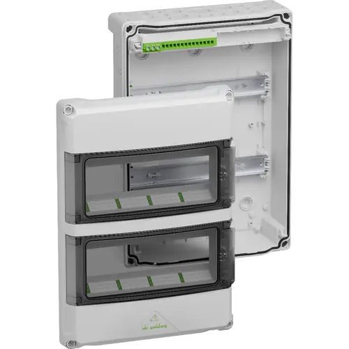 Spelsberg AK 24 - PE modulaire verdeler opbouw 2 rijen 12 modules IP65 kunststof grijs
