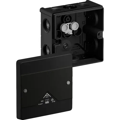 Spelsberg ABOX 040-L/SW/S lasdoos 102x102mm IP66 zonder kabelwartels zwart