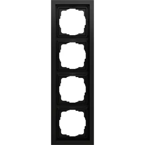 Gira 0214745 afdekraam 4-voudig F200 vlak zwart mat