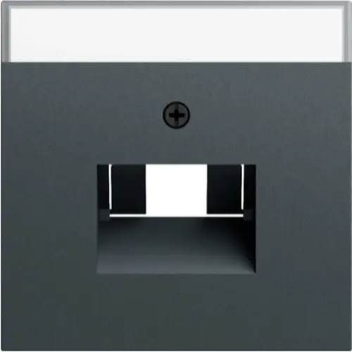 Gira 028473 centraalplaat RJ45 wandcontactdoos tekstkader 1&2-voudig Systeem 70 antraciet mat