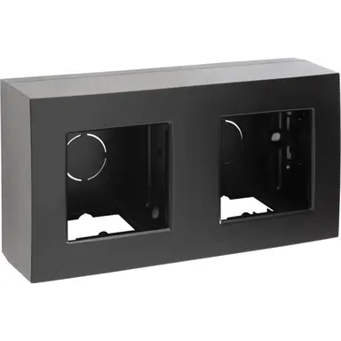 Niko 105-80200 opbouwbak incl. vast afdekraam 2-voudig black coated